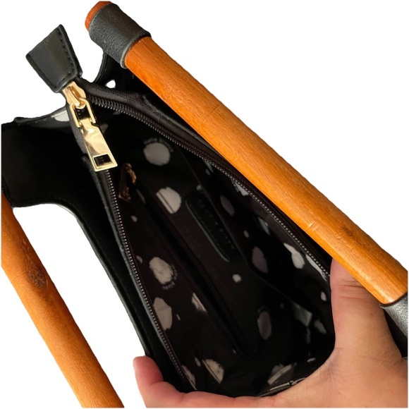 Melie Bianco IRENE Purse Hand Bag Black Zip 7.5"H x 9" W x 3.75" Depth Vegan - Picture 6 of 7